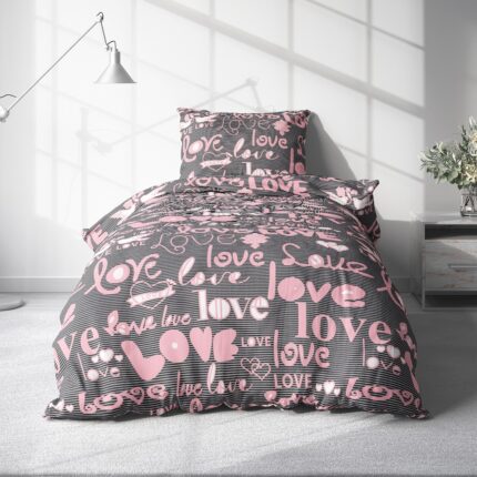Bavlněné povlečení 2 dílná sada Love B201