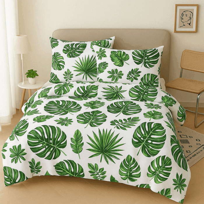 2 Bavlněné povlečení 4 dílná sada Leafy NR671 - Obrázek 1
