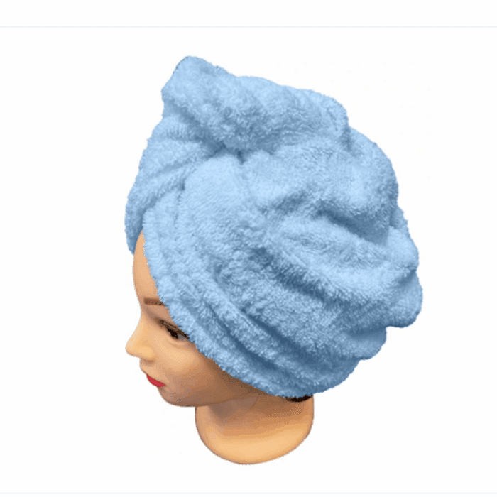 Rychleschnoucí froté turban na vlasy, modrý  R1F331 - Obrázek 1
