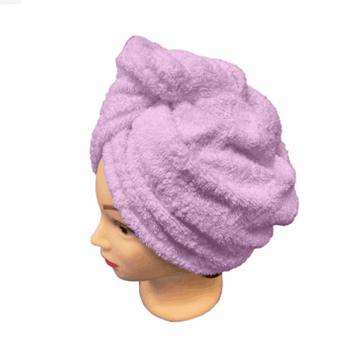 Rychleschnoucí froté turban na vlasy, fialový  R1F334 - Obrázek 1