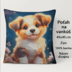 Potah na polštář – Roztomilé štěně pod hvězdami V982