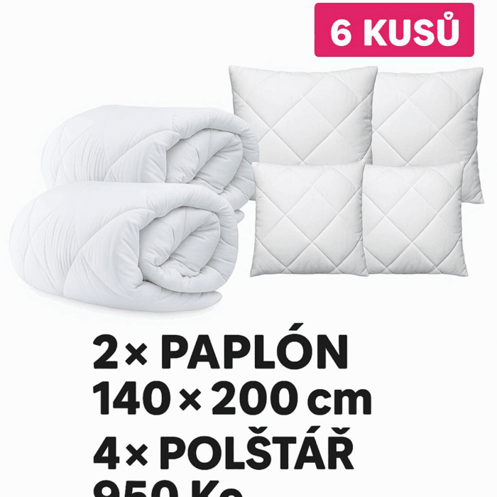 Celoroční přikrývky a polštáře – sada 6 kusů - Obrázek 2